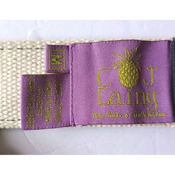 CJ Laing Skull Head Canvas Belt Size Medium Embroidered Black - Picture 3 of 8